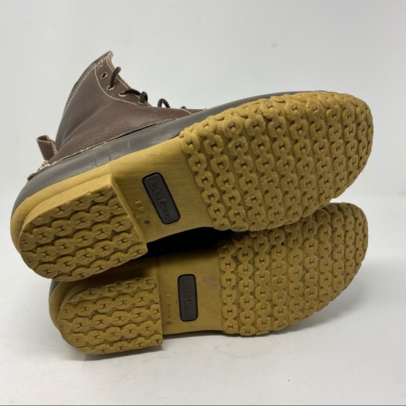 L.L. Bean Women’s 8” Brown Leather Shearling Lined Bean Boots Size 10 Narrow - Picture 10 of 13